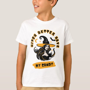 Camiseta É Melhor Que A Bruxa Tenha O Meu Docinho! Bruxa Ha