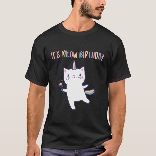 Camiseta É Meow Meu Gatinho De Gato Do Unicórnio Caticorn (Frente)