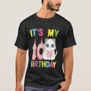 Camiseta É Meu 10º Aniversário Gata de 10 Anos Ragdoll