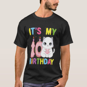 Camiseta É Meu 10º Aniversário Menina Gata Ragdoll de 10 An