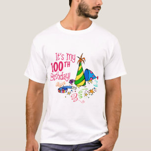 Camiseta É meu 100th aniversário (os chapéus do partido)