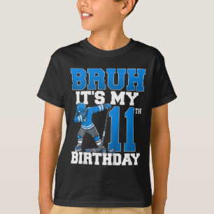 Camiseta É Meu 11º Aniversário Hóquei no Gelo 11 Anos de Id