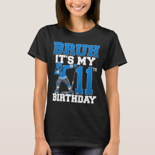 Camiseta É Meu 11º Aniversário Hóquei no Gelo 11 Anos de Id