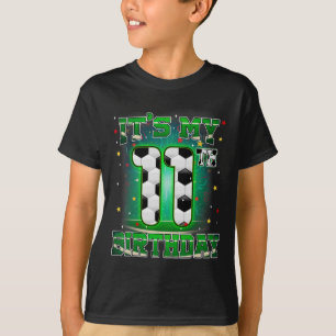 Camiseta É Meu 11º Aniversário Menino Futebol 11 Anos De Id