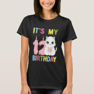 Camiseta É Meu 12º Aniversário Menina Gata Ragdoll de 12 An