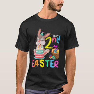 Camiseta É Meu 2º Aniversário de Páscoa Coelhinho Fofinho L