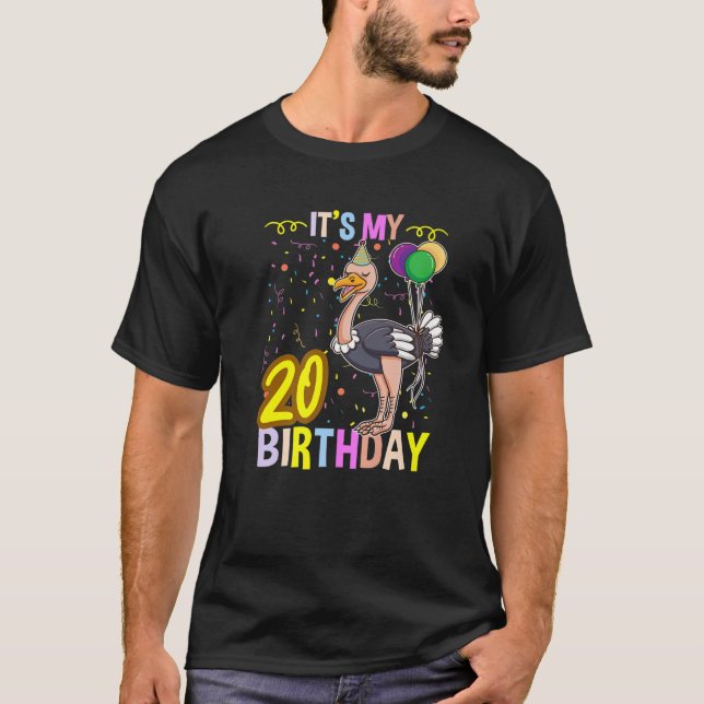 Camiseta É Meu 20 Birthday Ostrich (Frente)