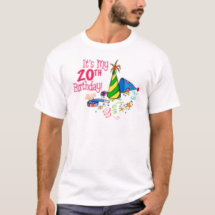 Camiseta É meu 20o aniversário (os chapéus do partido)
