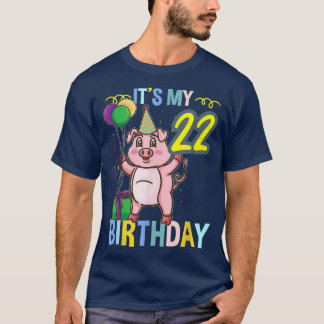Camiseta É Meu 22º Aniversário, Porco