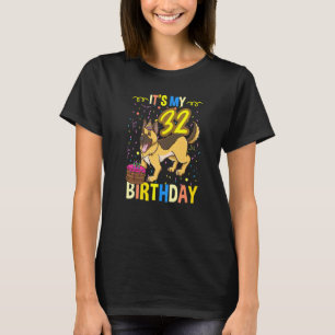 Camiseta É Meu 32º Aniversário Pastor Alemão