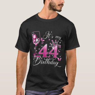 Camiseta É Meu 44º Aniversário Rosa 44 Anos Aniversário