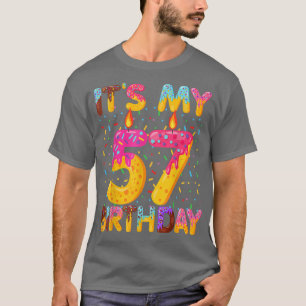 Camiseta É Meu 57º Aniversário Doce Donut 57 Anos Engraçado