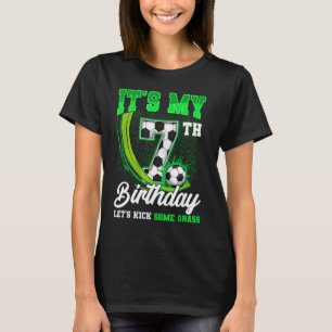 Camiseta É Meu 7º Aniversário de Futebol Menino Engraçado 7
