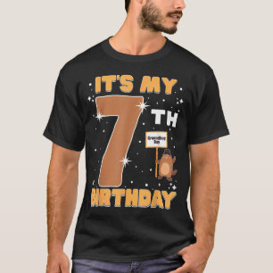 Camiseta É Meu 7º Aniversário Dia da Marmota Menina de 7 An
