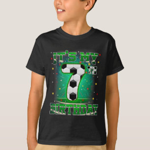 Camiseta É Meu 7º Aniversário Futebol Masculino 7 Anos de I