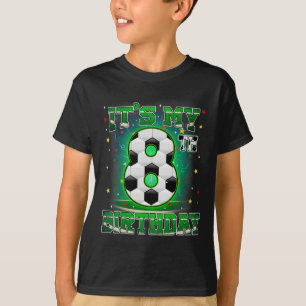 Camiseta É Meu 8º Aniversário Futebol Masculino 8 Anos De I