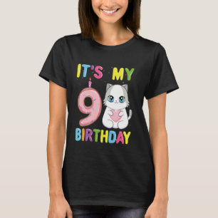 Camiseta É Meu 9º Aniversário Gata Ragdoll de 9 Anos de Ida