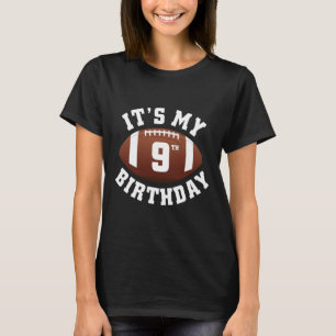 Camiseta É Meu 9º Aniversário Menino Jogador de Futebol de