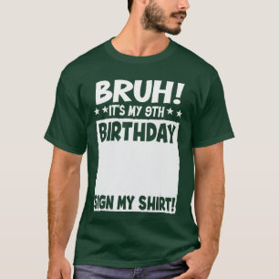 Camiseta É meu 9º aniversário Sinal da minha festa de 9 ano