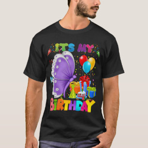 Camiseta É Meu Aniversário Borboleta Garotas Mulheres Crian