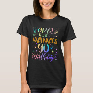 Camiseta É Meu Aniversário de 90 Anos da Minha Nana Doce 90
