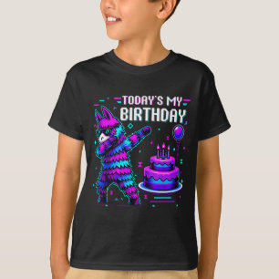 Camiseta É Meu Aniversário Llama Pinata Festa de Aniversári