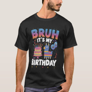 Camiseta É Meu Aniversário Llama Pinata Festa Infantil Bruh