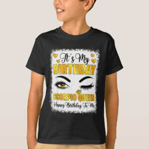 Camiseta É Meu Aniversário Rainha Escorpião Feliz Aniversár