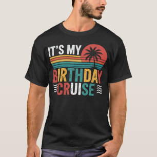 Camiseta É Meu Cruzeiro de Aniversário Pôr do Sol Retrô