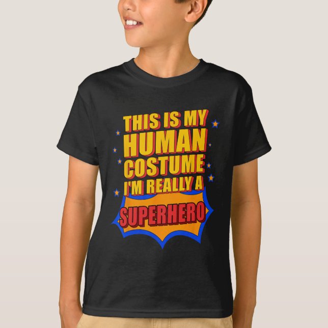 Camiseta É Meu Presente De Super Herói Do Costume Humano Pa (Frente)