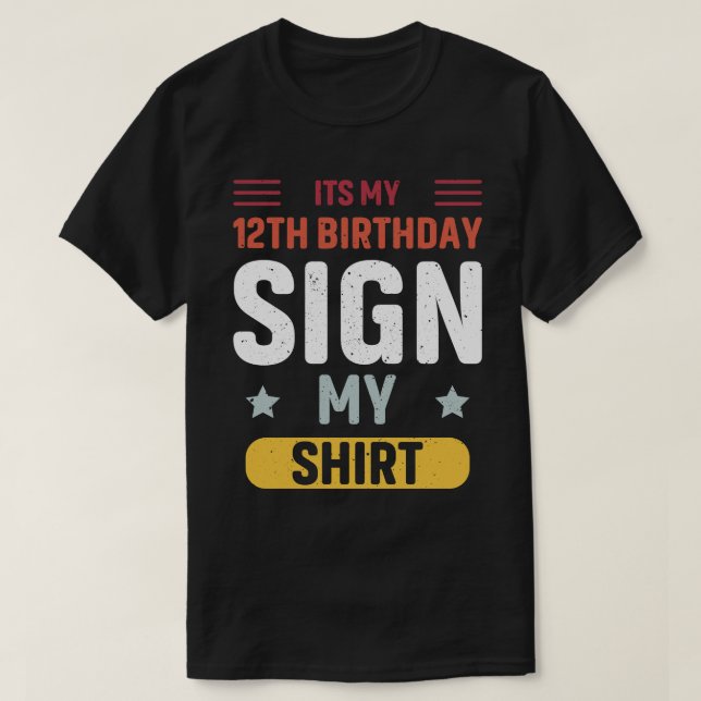 Camiseta é meu sinal de 12 de aniversário (Frente do Design)
