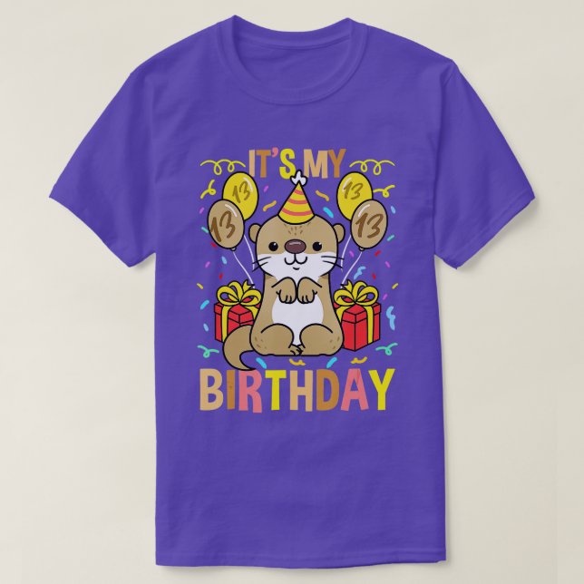 Camiseta É Minha 13 Birthday Otter (Frente do Design)