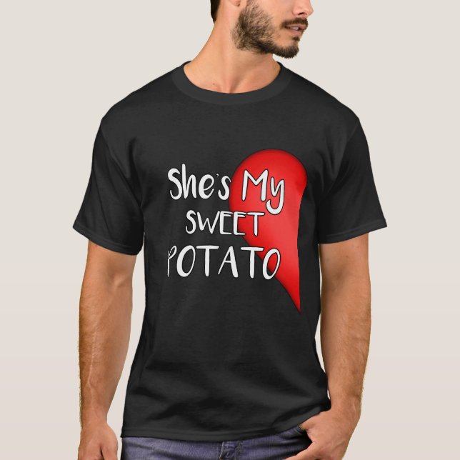 Camiseta É minha batata doce sim mim t-shirt do casal do (Frente)