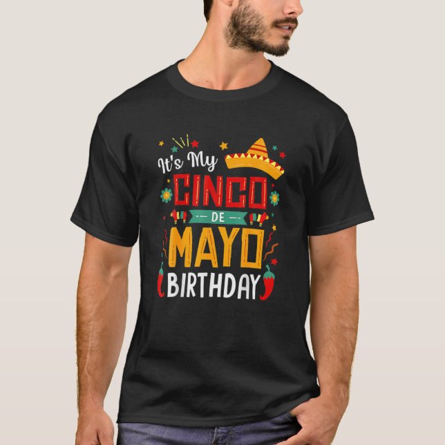 Camiseta É minha festa de aniversário de Cinco de Mayo (Frente)