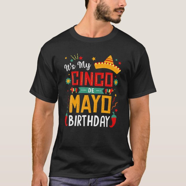 Camiseta É minha festa de aniversário de Cinco de Mayo (Frente)