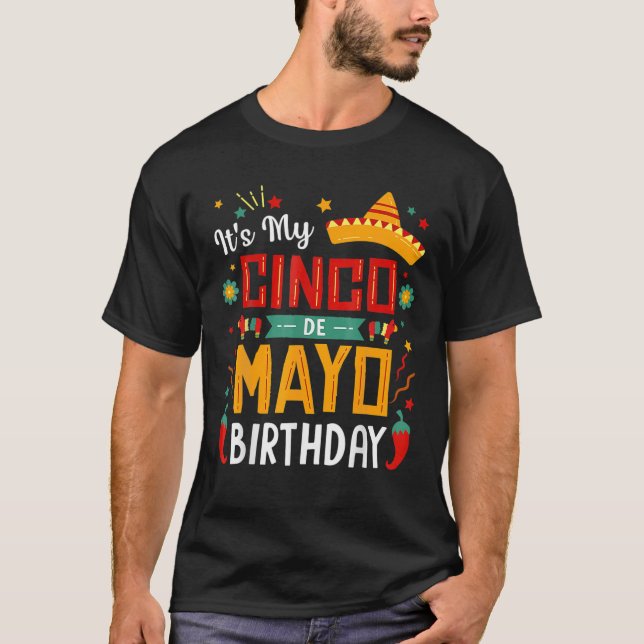 Camiseta É minha festa de aniversário de Cinco de Mayo (Frente)