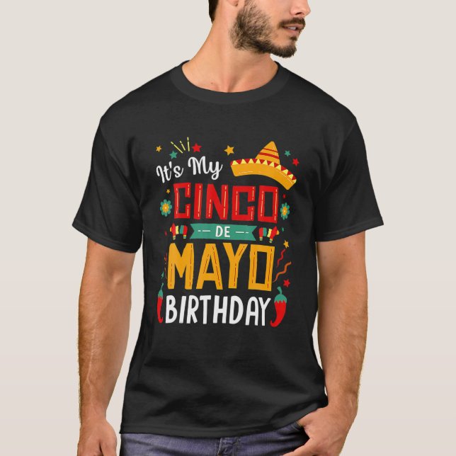 Camiseta É minha festa de aniversário de Cinco de Mayo (Frente)