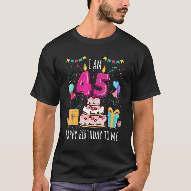 Camiseta É minha vela de bolos de 45 anos de aniversário (Frente)