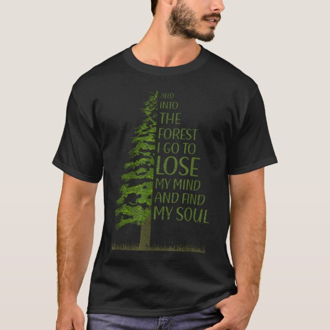 Camiseta E Na Floresta Eu Vou E Perco a Cabeça Engraçado (Frente)