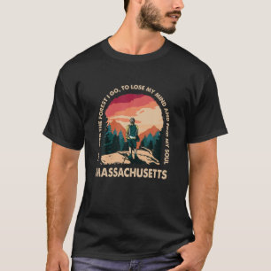 Camiseta E Na Floresta Eu Vou Massachusetts Souvenir Fo