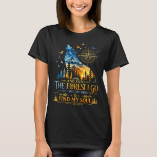 Camiseta E na floresta vou perder a mente acampando lobo