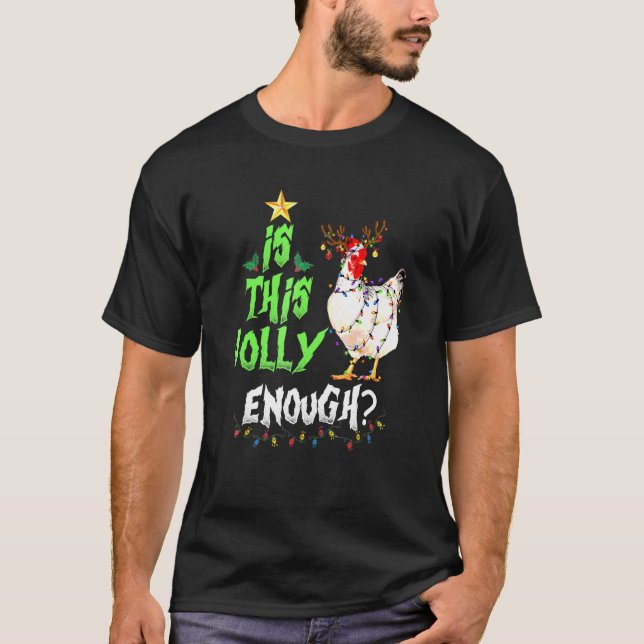 Camiseta É Natal Frango Noel Alegre o Suficiente Feliz Nata (Frente)