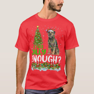 Camiseta É Natal suficiente Papai Noel Border Terrier Cacho