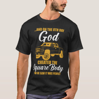 Camiseta e no dia vintageth deus criou o bo quadrado