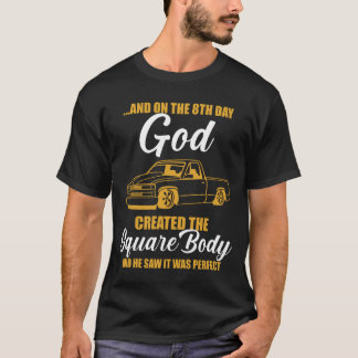 Camiseta e no dia vintageth deus criou o bo quadrado