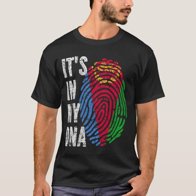 Camiseta É NO MEU DNA, A Eritreia Sinaliza Homens Mulheres  (Frente)