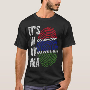 Camiseta É NO MEU DNA, A Gâmbia Sinaliza Homens Mulheres Cr
