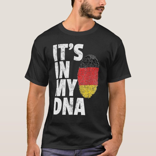 Camiseta É no meu Dna Alemanha, homens de bandeiras mulhere (Frente)