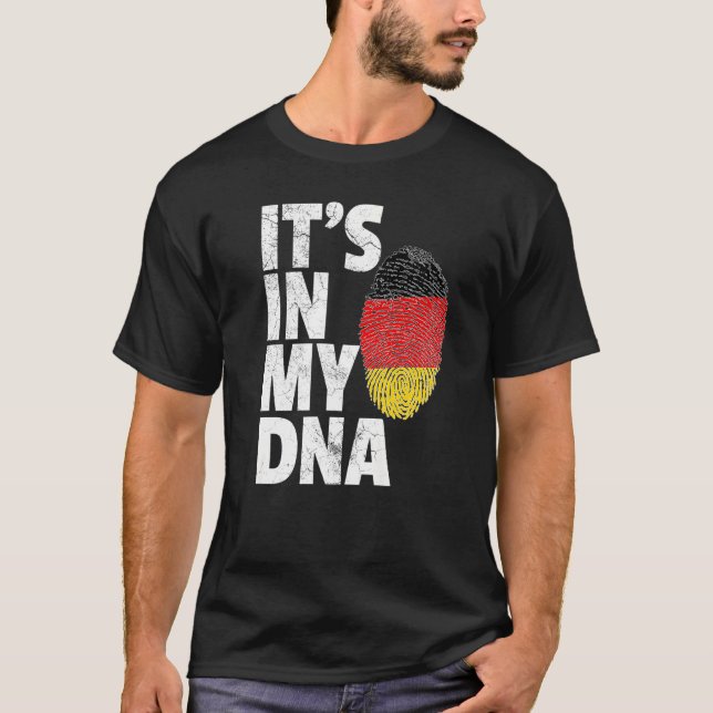 Camiseta É no meu Dna Alemanha, homens de bandeiras mulhere (Frente)