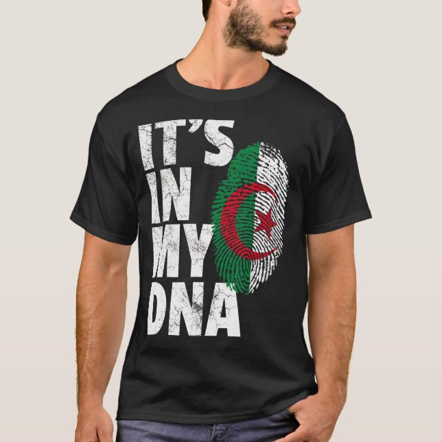 Camiseta É no meu Dna Algeriano, Homens de Bandeira da Argé (Frente)